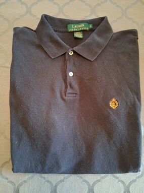 Vtg Lauren Ralph Lauren Large Men's Black Short Sleeve Polo Fair